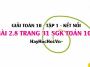 Bài 2.8 SGK Toán 10 tập 1 Kết nối tri thức